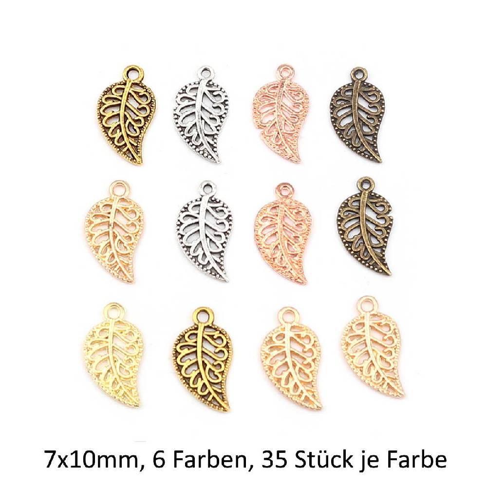 Sadingo Schmuckanhänger Set Blatt, 210 Stück, 19x10 mm Fabrik Onlineshop