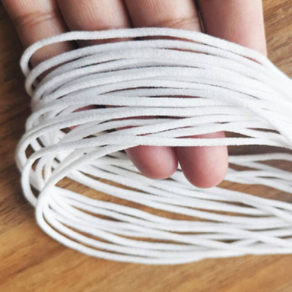 Sadingo Elastische Schnur weiß, 100 Meter, weiches Band Sonderangebot