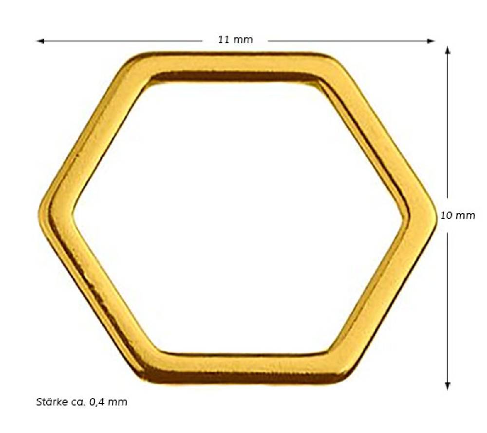 Sadingo Schmuckverbinder Sechseck | 1 Stück, 10x11 mm Lagerräumung