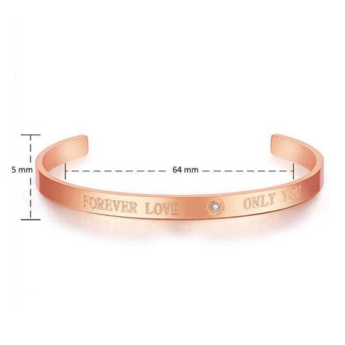 Sadingo Edelstahlarmreif mit Gravur | "Forever Love - Only You" Zeitlich begrenztes Angebot