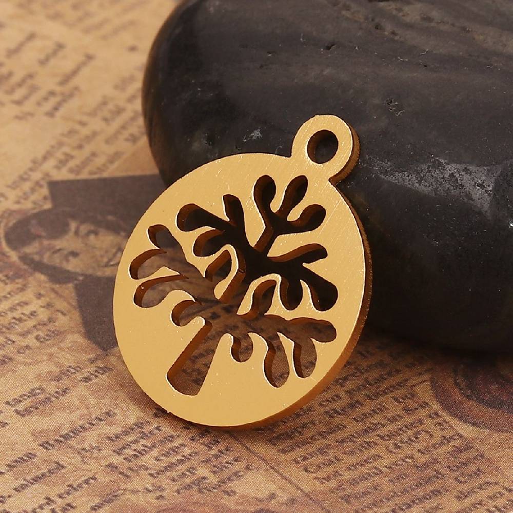 Sadingo 1 Metallanhänger Lebensbaum - 26 x 22 mm - Gold Nur für heute