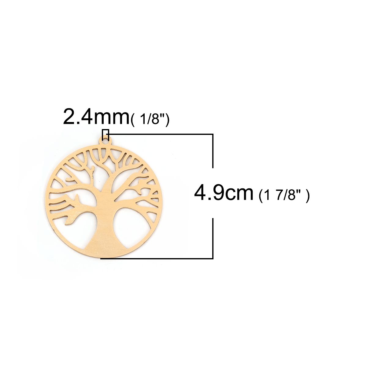 Sadingo 1 Metallanhänger Lebensbaum - 49 x 45 mm - Gold Sonderangebot der Fabrik