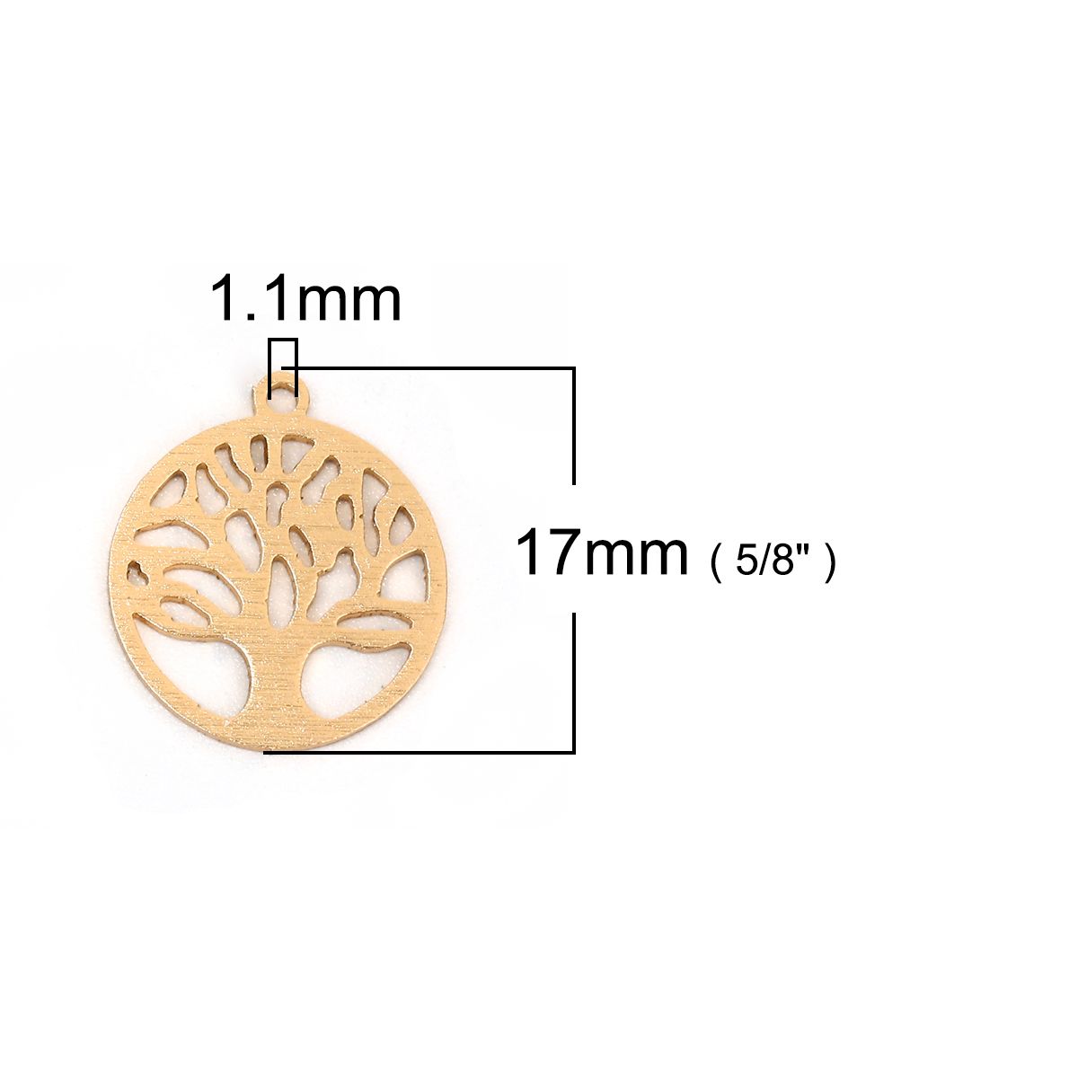 Sadingo 1 Metallanhänger Lebensbaum - 17 x 15 mm - Gold Vierteljährliche Förderung