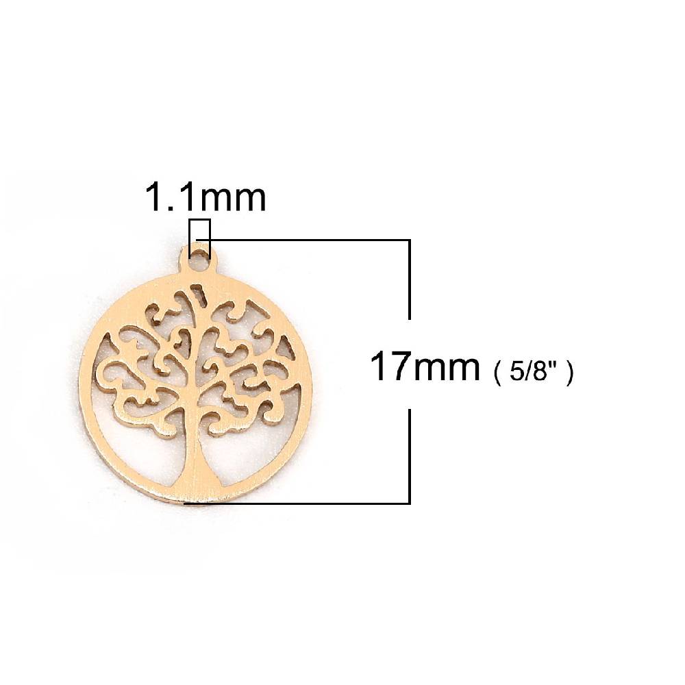 Sadingo 1 Metallanhänger Lebensbaum - 17 x 15 mm - Gold Bis zu 55% Rabatt