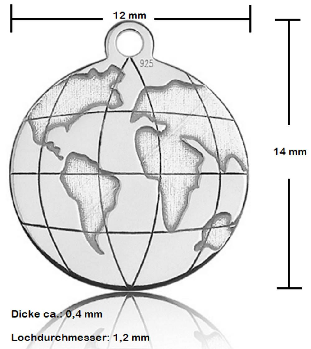 Sadingo Sterling Silver 925er Anhänger Globus Charm Globe Discount Store für neue Produkte