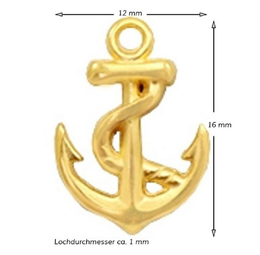 Sadingo Schmuckanhänger Anker 16 x 12 mm Nur noch ein Tag übrig