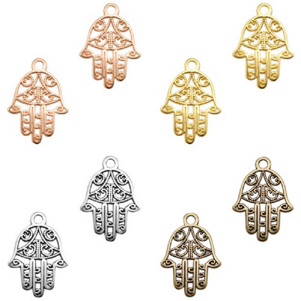 Sadingo Schmuckanhänger Hamsa Hand 16 x 10 mm, 2 Stück 50% Rabatt für begrenzte Zeit