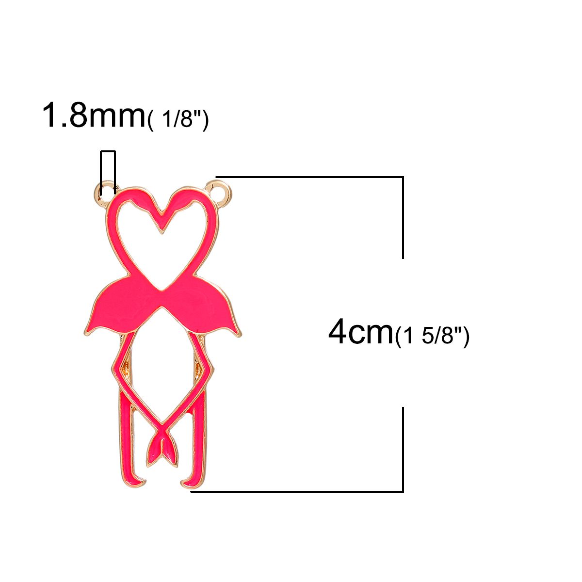 Sadingo Schmuckverbinder Flamingo - 3 Stk. - Neon-Pink Auslauf
