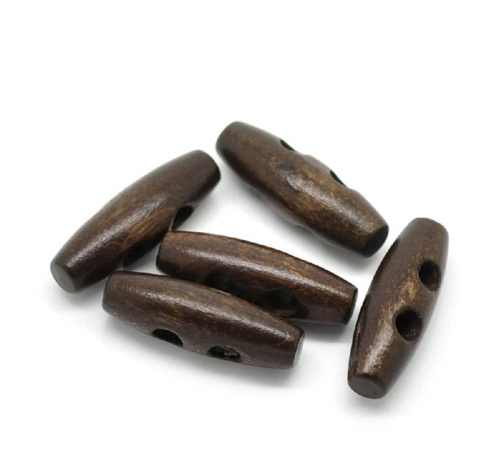 Sadingo Knebelknöpfe - 10 Stk. - 3 x 1 cm - Dunkelbraun Hotsell