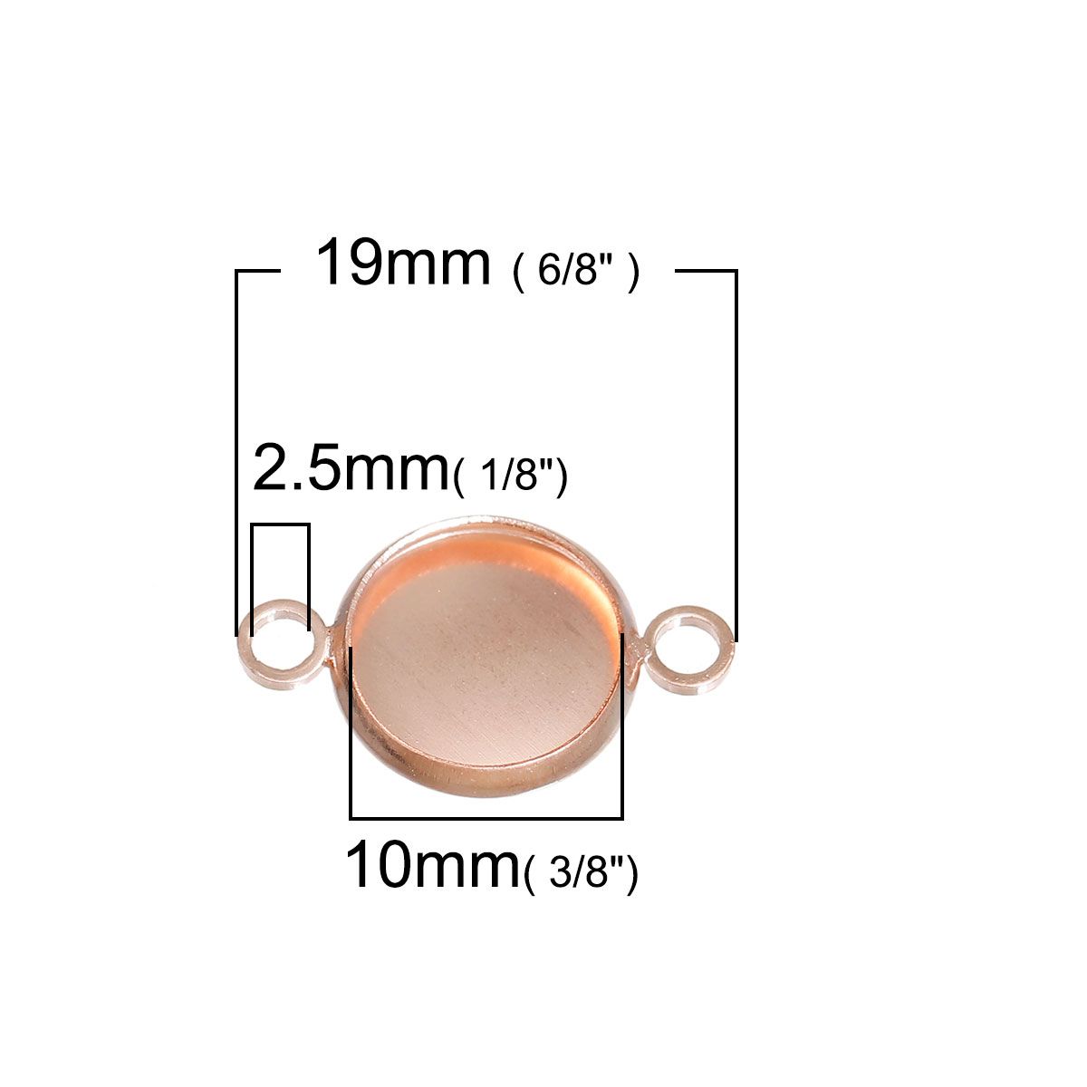 Sadingo Schmuckverbinder Fassung für 10 mm Cabochons | 10 Stkück, 19x12 mm im Angebot