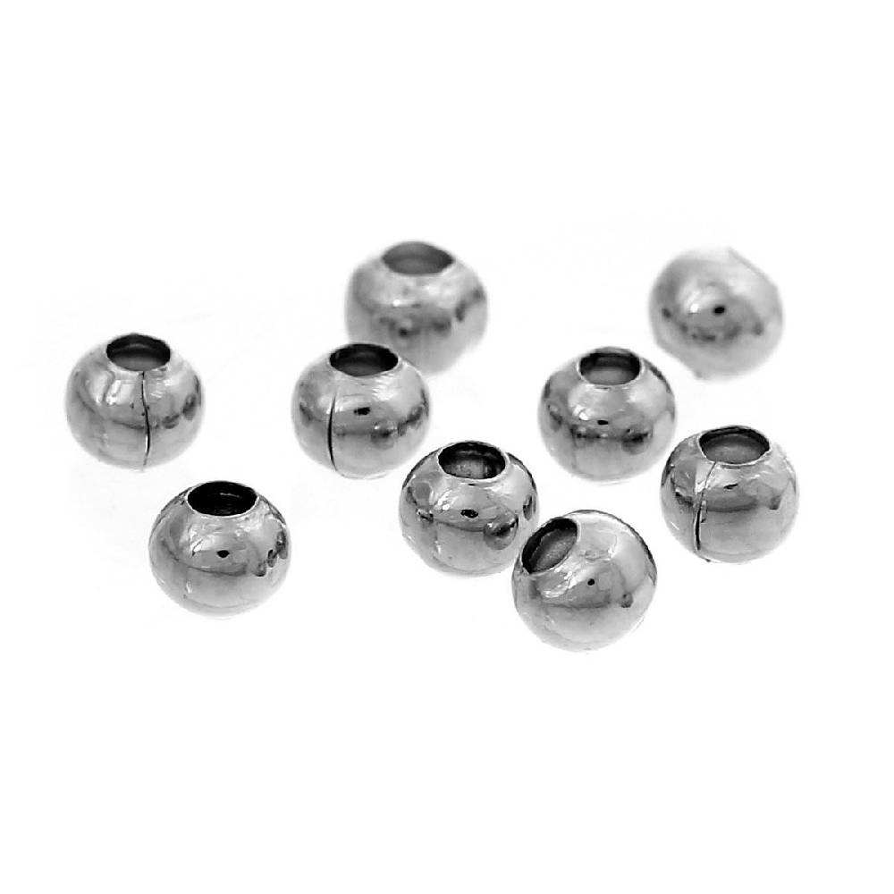 Sadingo Metallperlen - 100 Stk. - Ø 3 mm - Silberfarben Blitzverkäufe