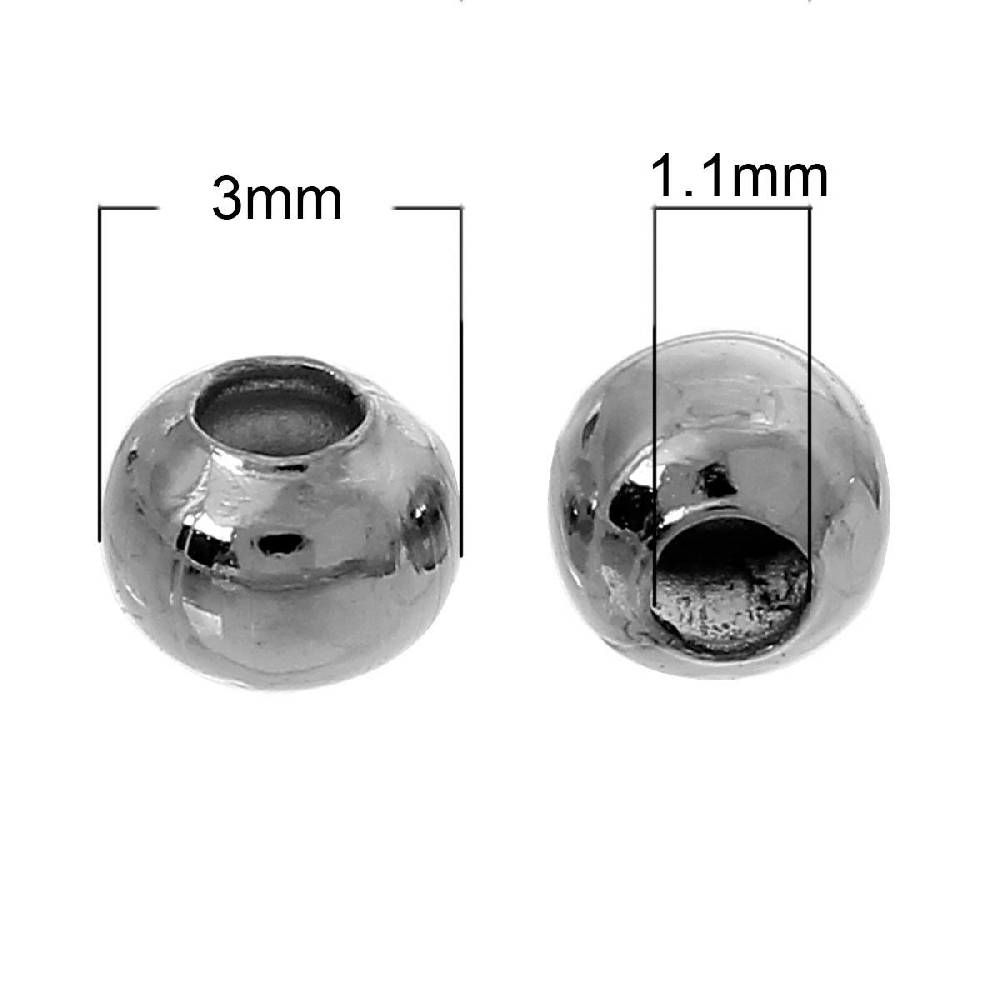 Sadingo Metallperlen - 100 Stk. - Ø 3 mm - Silberfarben Blitzverkäufe