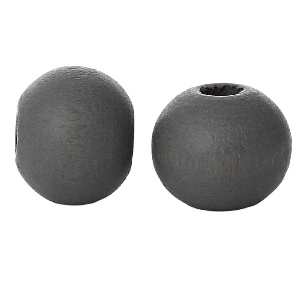 Sadingo Holzperlen Dunkelgrau - 50 Stück - 6 mm Kostenloser Versand