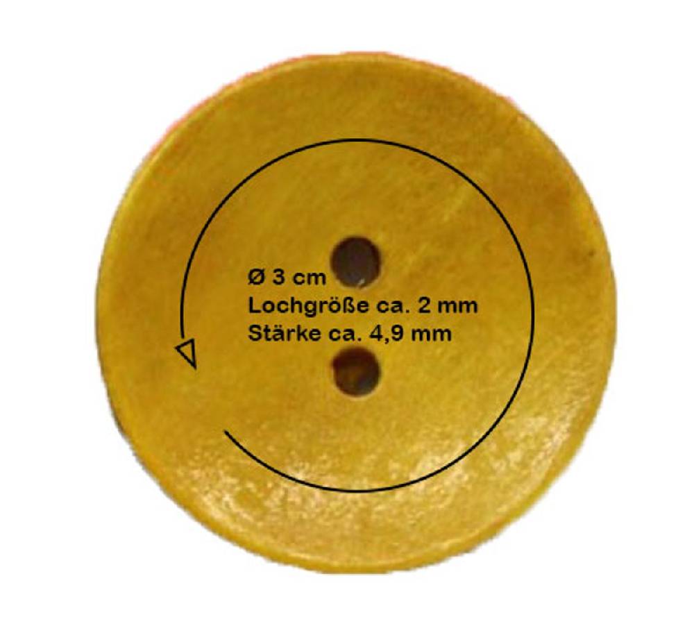 Sadingo Holzknöpfe zum aufnähen, 50 Stück-Ø 3 cm, bunter Mix Sonderangebot