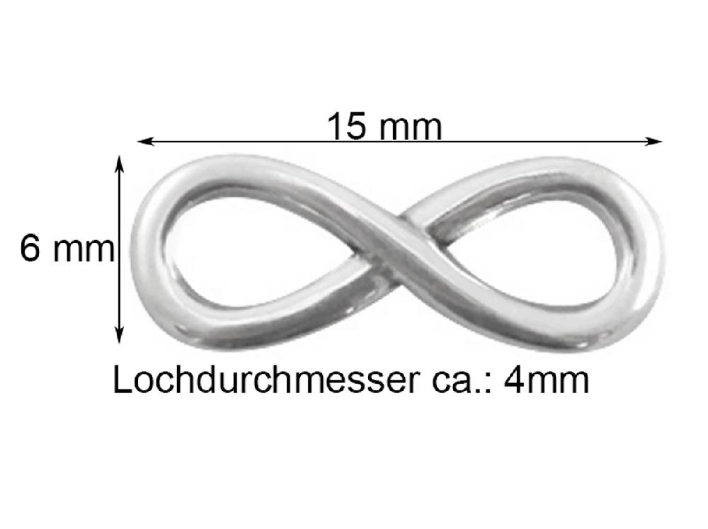 Sadingo Schmuckverbinder Infinity | 3 Stück, 15x6mm Großer Ausverkauf
