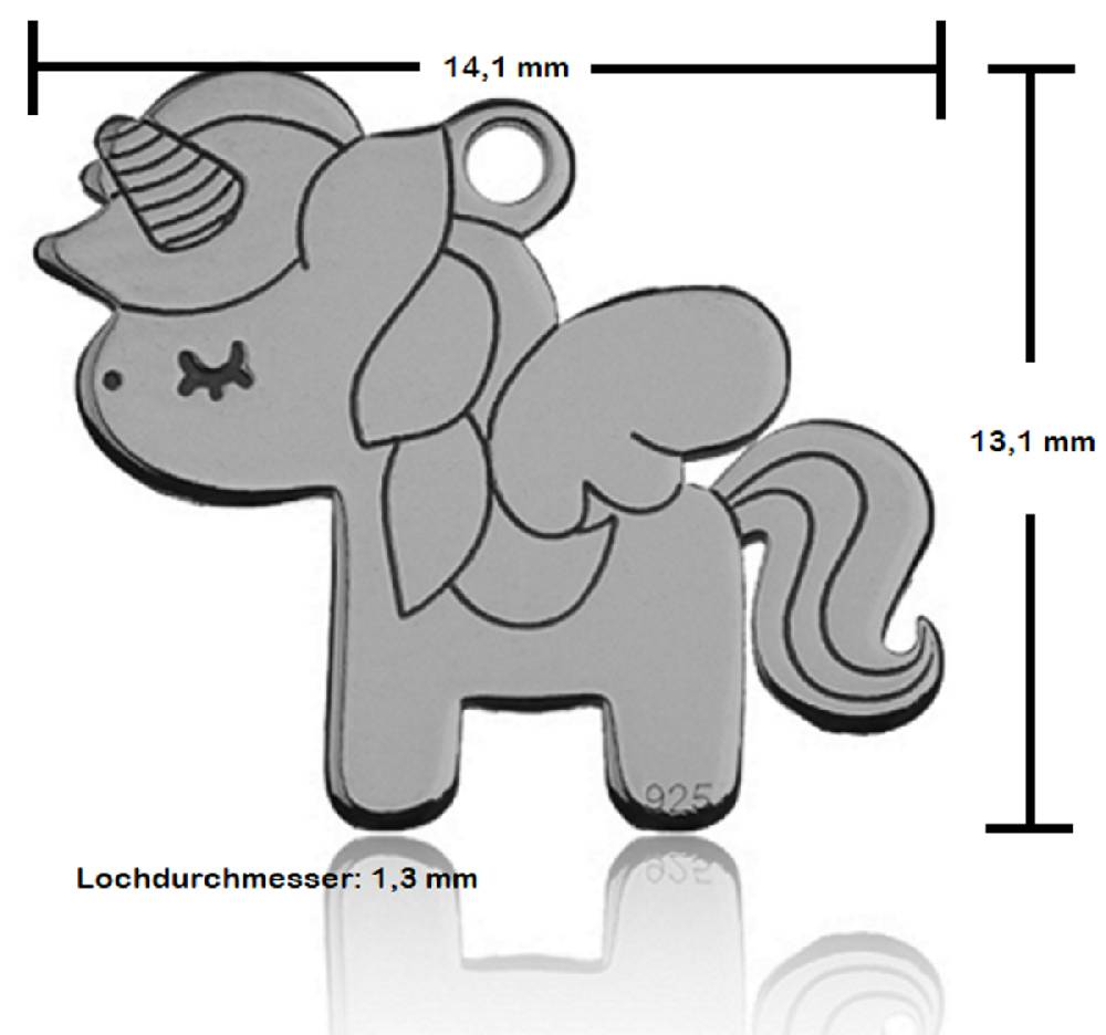Sadingo Sterling Silver 925er Anhänger Einhorn Charm Unicorn Begrenztes Angebot