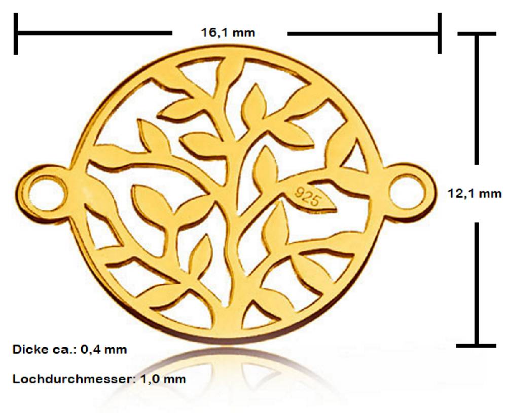 Sadingo Schmuckverbinder Lebensbaum | 12,1x16,1 mm Online Shopping