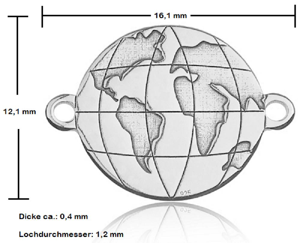 Sadingo Schmuckverbinder Globe | 12,1x16,1 mm Black Friday