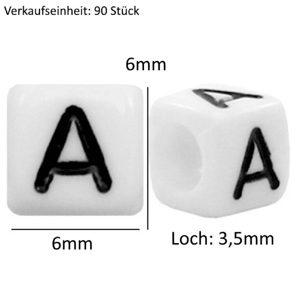 Sadingo Buchstabenperlen | 90 Stk. 6x6mm, eckige Perlen Sonderangebote