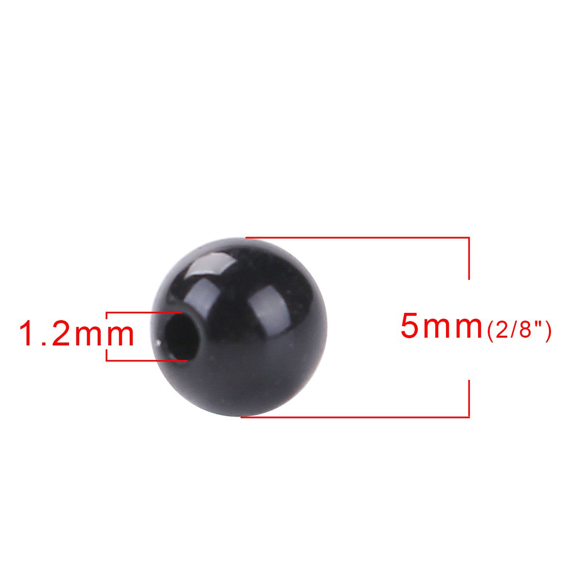 Sadingo Acrylperlen schwarz poliert | 500 Stk., 5 mm Riesige Ersparnisse