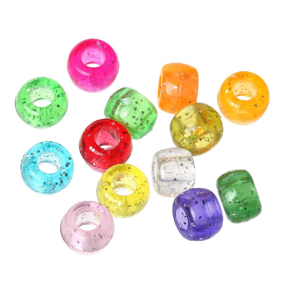 Sadingo Acrylperlen Glitzer | 500 Stk., 9 x 6 mm Tiefpreis