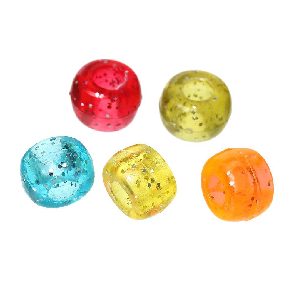 Sadingo Acrylperlen Glitzer | 500 Stk., 9 x 6 mm Tiefpreis