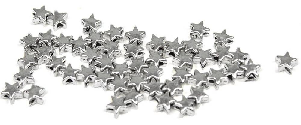 Sadingo Metallperlen Sterne | 50 Stk. - 6x6 mm Kostenlose Rückgabe