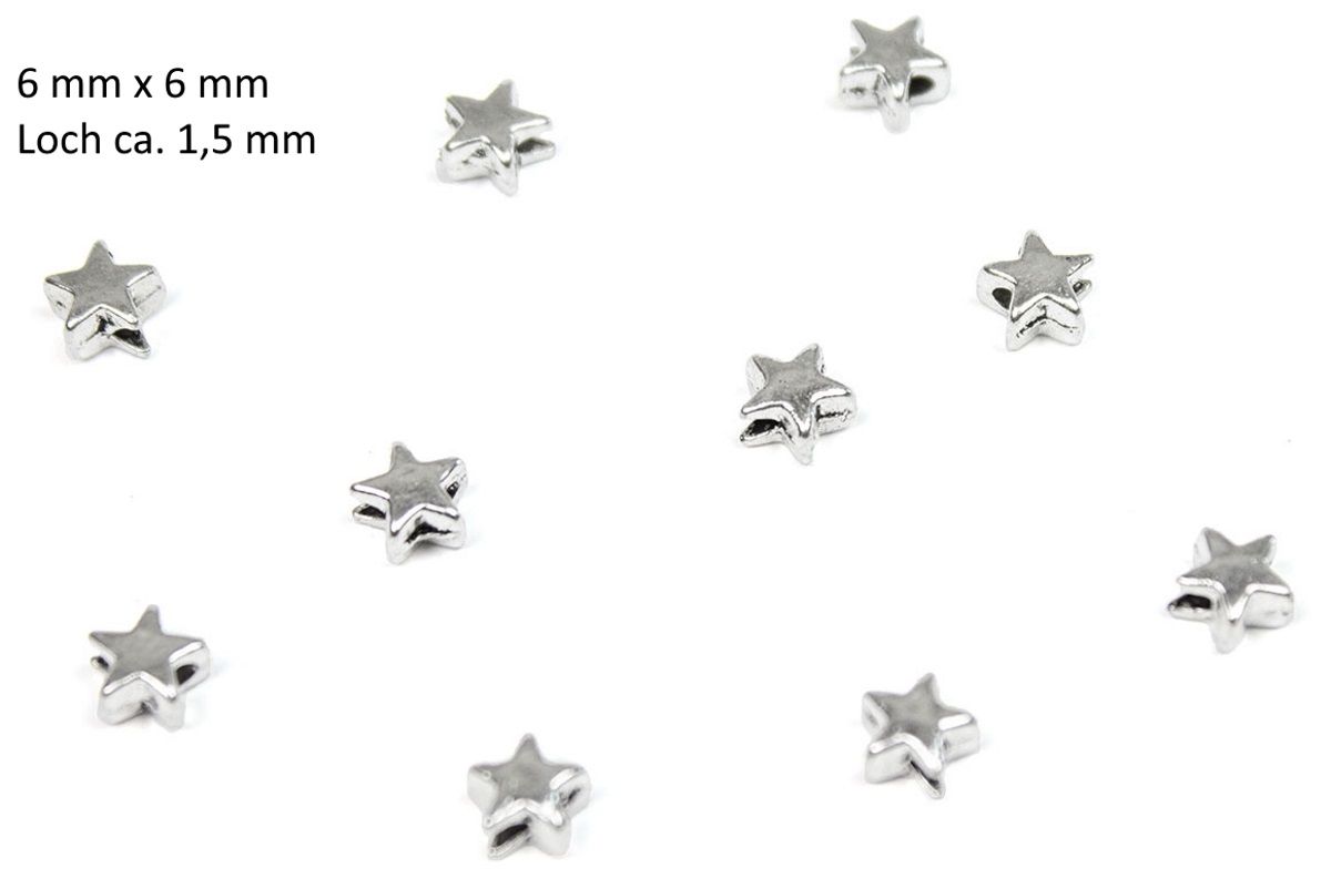 Sadingo Metallperlen Sterne | 50 Stk. - 6x6 mm Kostenlose Rückgabe