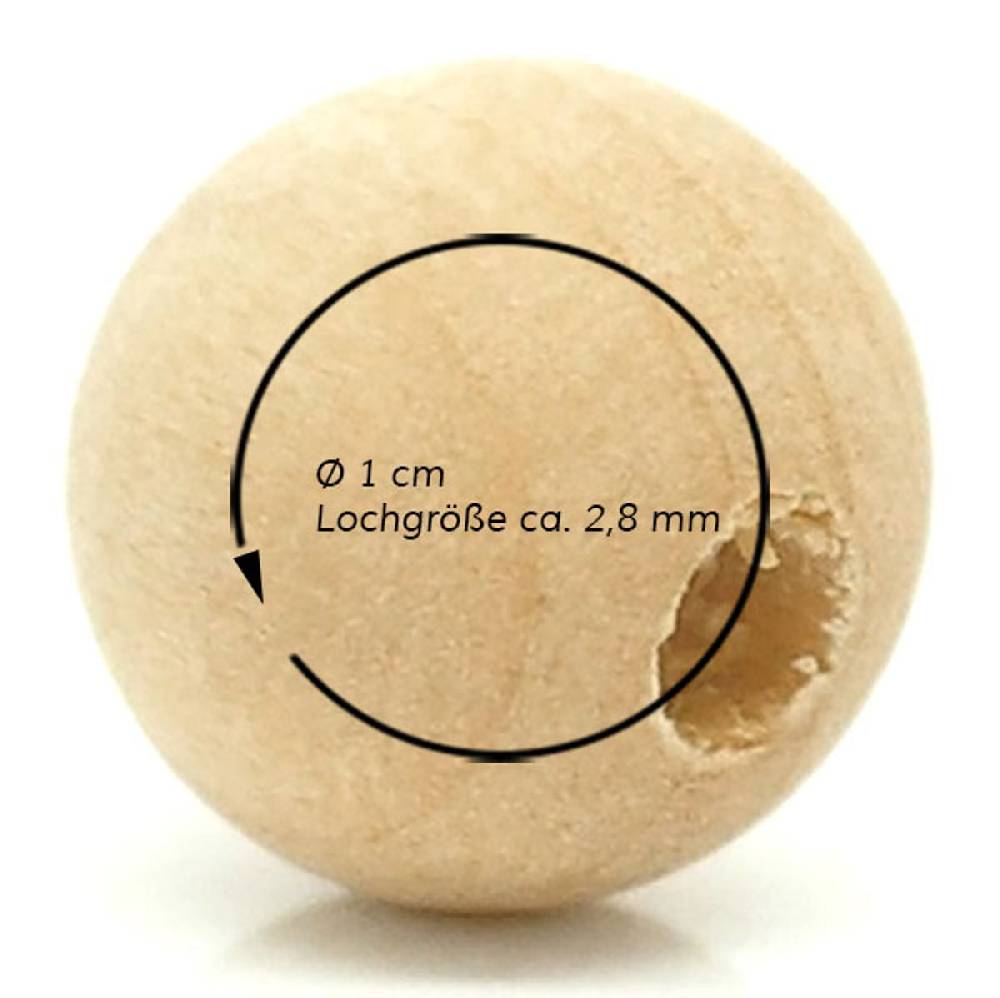 Sadingo Holzperlen natur, 100 Stück, 1 cm Neueste Stile
