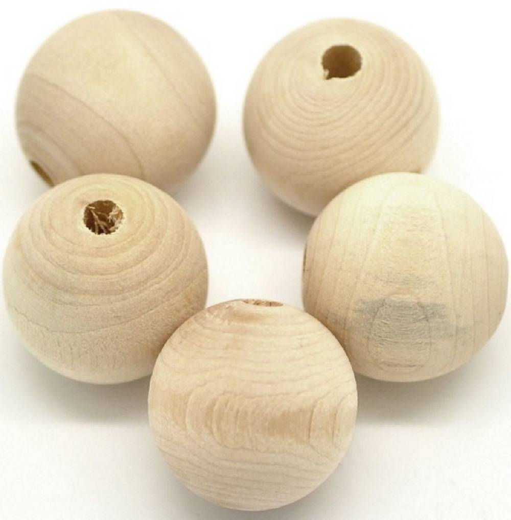 Sadingo Holzperlen natur, 30 Stk. - Ø 2,5 cm Letzte 2 Tage