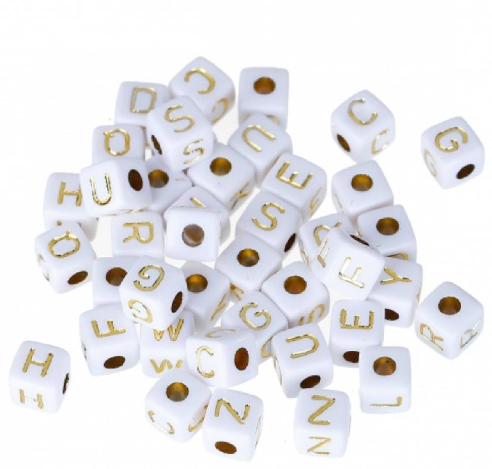 Sadingo Buchstabenperlen Mix Gold, 9mm 100Stück Nur für heute