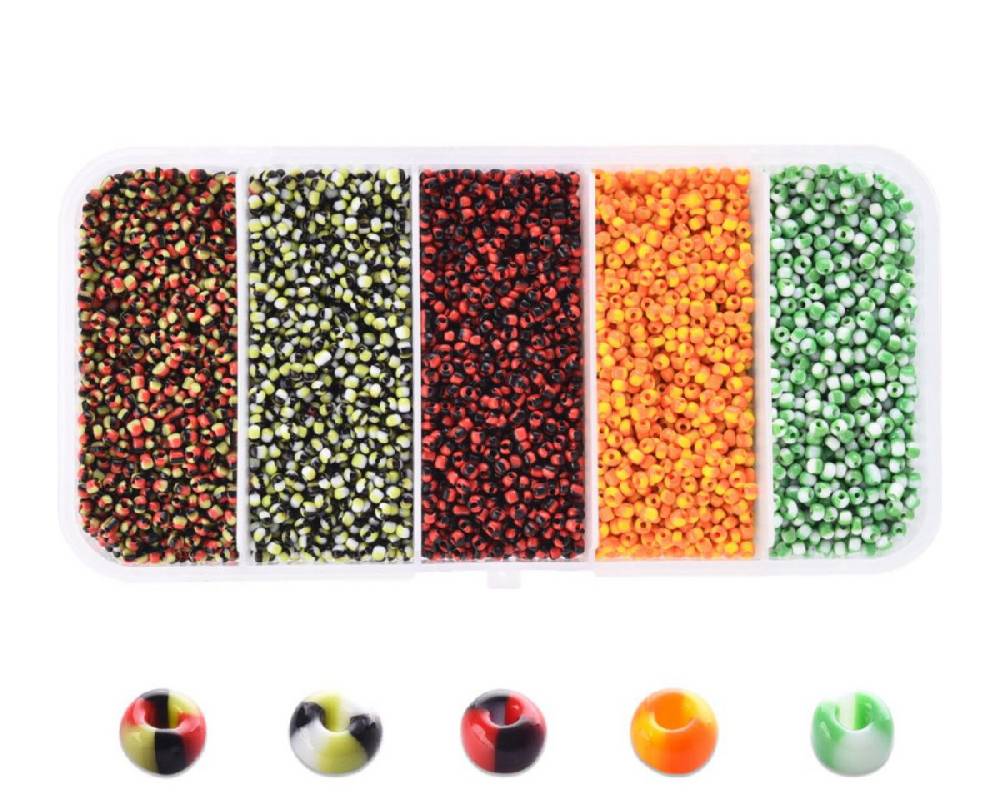 Sadingo Rocaillesperlen | 5 Farben je 16 Gramm, 1-1,5 mm Sonderangebot der Fabrik