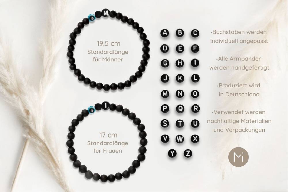 Sadingo Partnerarmband Set "MEADOW" aus schwarzen Achatperlen Hotsell