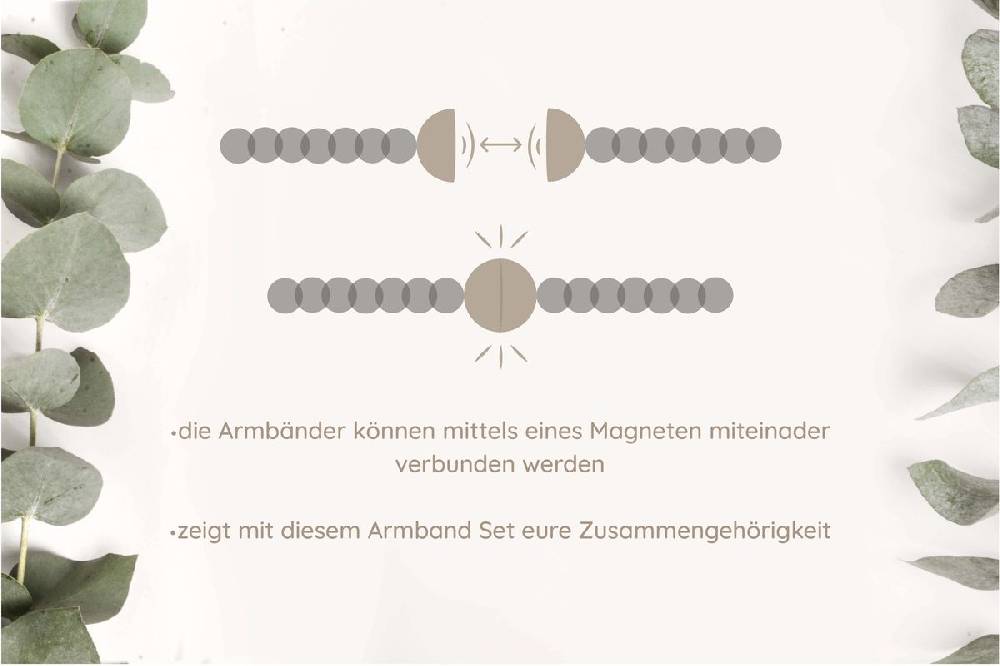 Sadingo Partnerarmband Set "ROCK" aus schwarzen Natursteinperlen Schlussverkauf