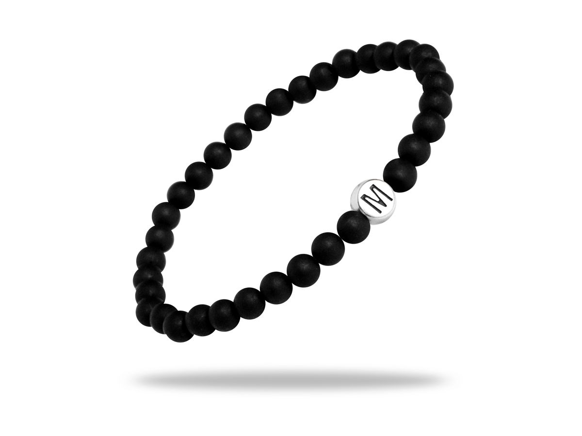 Sadingo Partnerarmband Set "MOON" aus schwarzen Natursteinperlen Blitzverkäufe