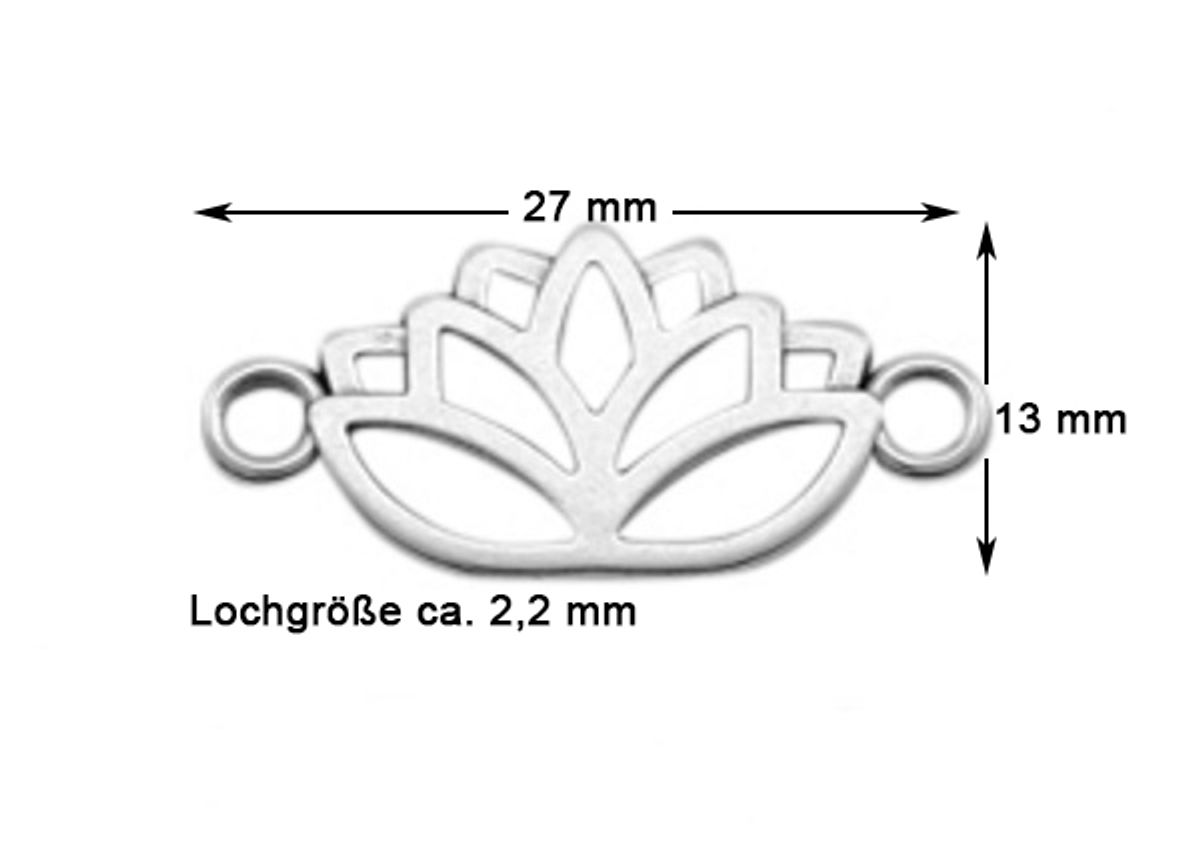 Sadingo Schmuckverbinder Lotusblume | 27x13 mm Exklusivangebot