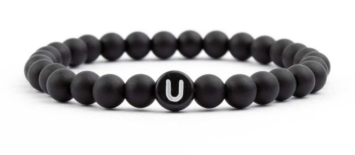 Sadingo Partnerarmband-Set aus schwarzen Acrylperlen Saisonschlussverkauf