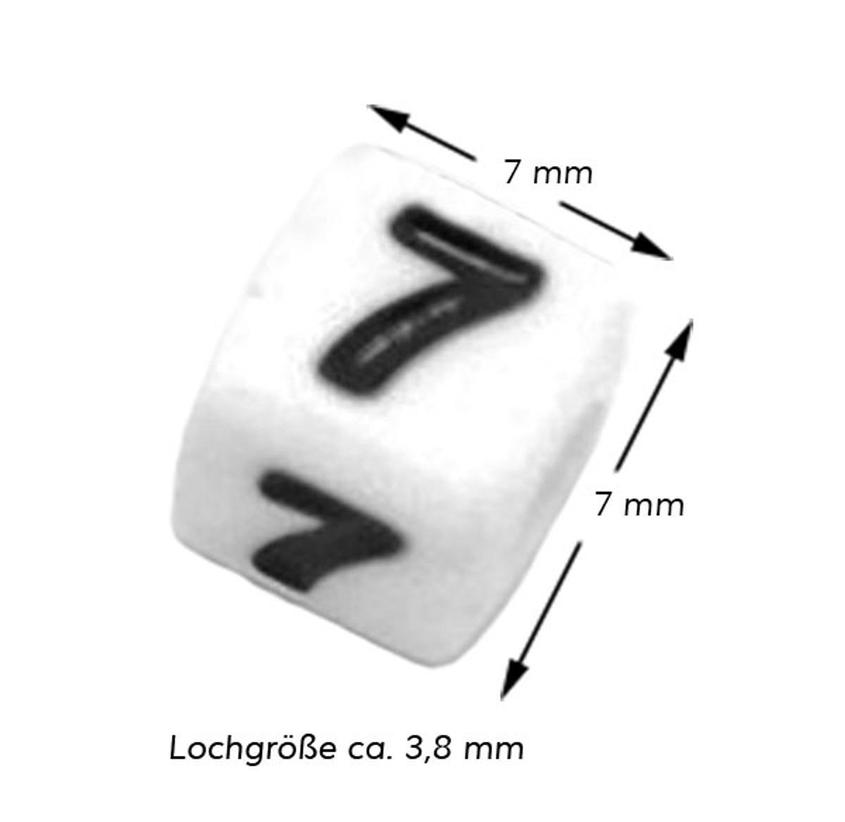Sadingo Zahlenperlen, 7x7 mm 300 Stück, weiß schwarz Neueste Mode