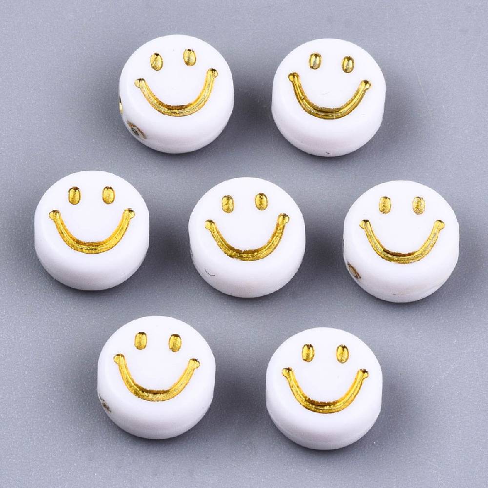 Sadingo Acrylperlen Smiley | 100 Stück, 7mm Neuheiten