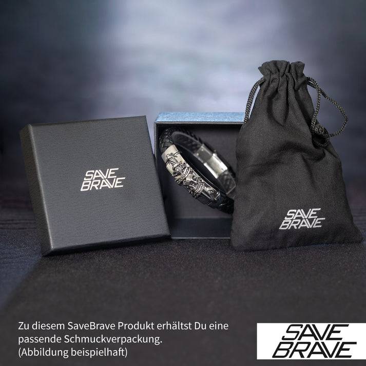Save Brave Geflochtenes Lederarmband Kilo - braun & schwarz Begrenzte Freigabe