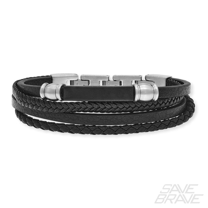 Save Brave Lederarmband Felix mit Edelstahl Meist gekauft