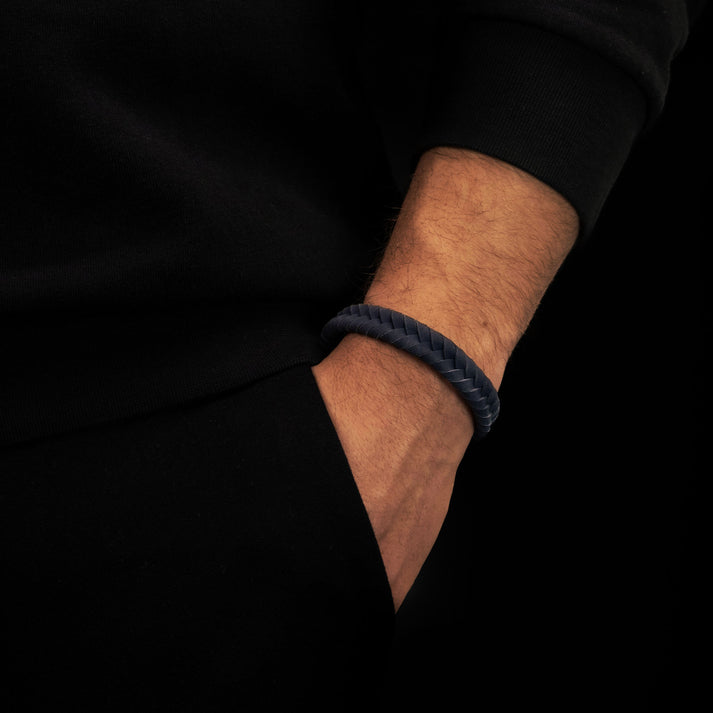 Save Brave Geflochtenes Lederarmband Ryan - grau Blitzverkäufe