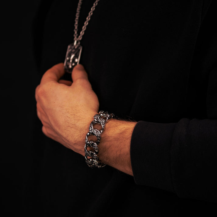 Save Brave Edelstahlarmband George mit Fleur de Lys Flash Sale