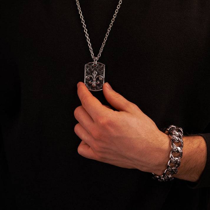Save Brave Edelstahlarmband George mit Fleur de Lys Flash Sale