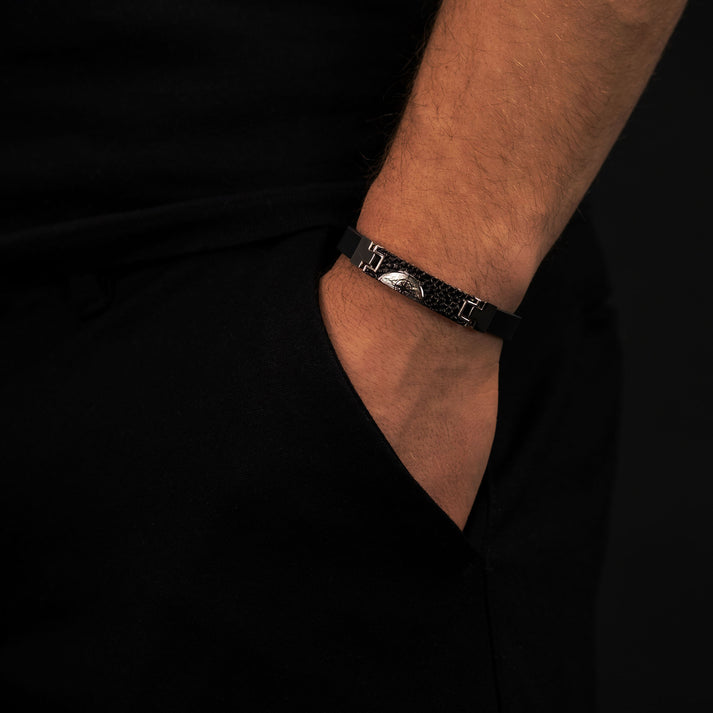 Save Brave Armband Havanna BK aus Kautschuk & Edelstahl Osterangebot