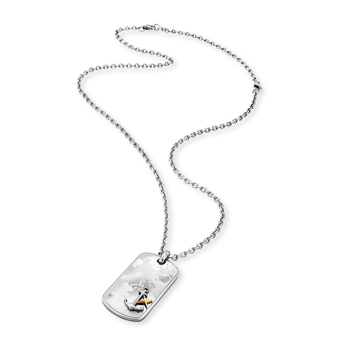 Save Brave Ankerkette mit Anhänger Worldanchor - Welt & Anker gold 50% Rabatt mit kostenlosem Versand