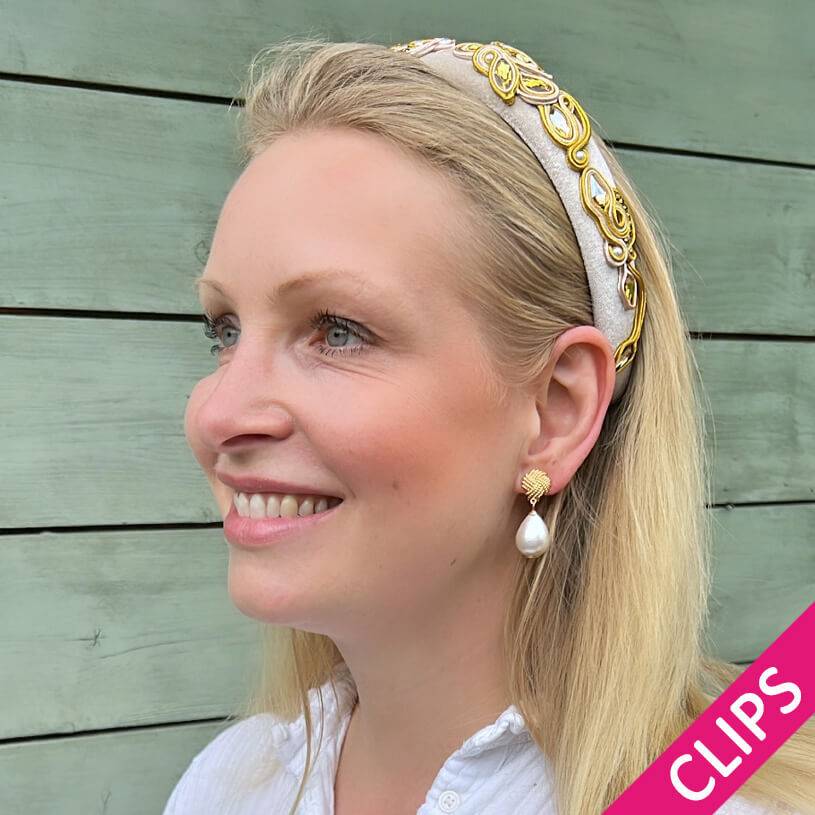 SchwesterSchwester Vergoldete Knoten-Ohrclips mit leichtem Baumwolltropfen Meist gekauft