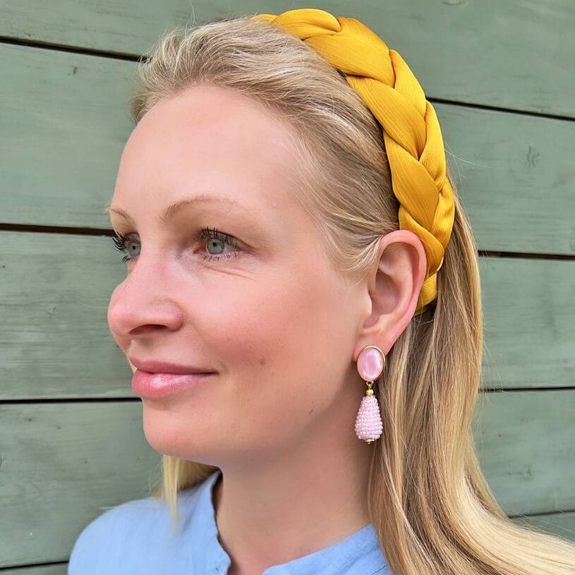 SchwesterSchwester Vergoldeter rosafarbener Ohrclip mit Glitzer-Tropfen Fabrik Onlineshop