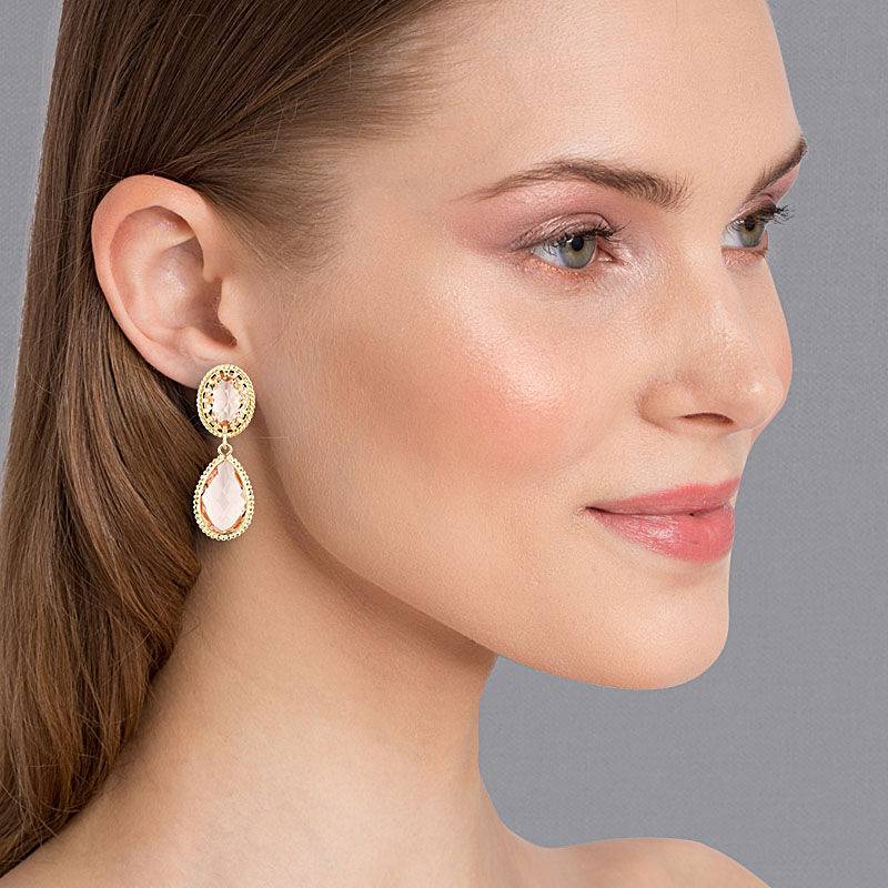 SchwesterSchwester Nudefarbene Tropfenohrringe mit funkelnden facettierten Tropfen Zeitlich begrenztes Angebot