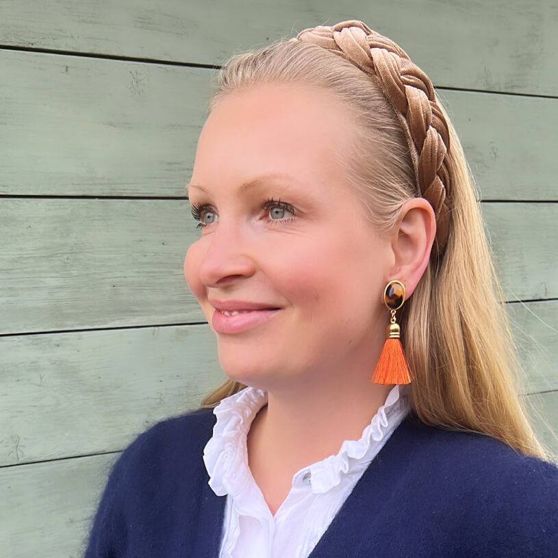 SchwesterSchwester Quasten Ohrringe als Ohrstecker in Schildpatt mit Quaste in Orange von AmuseToi Super Rabatt